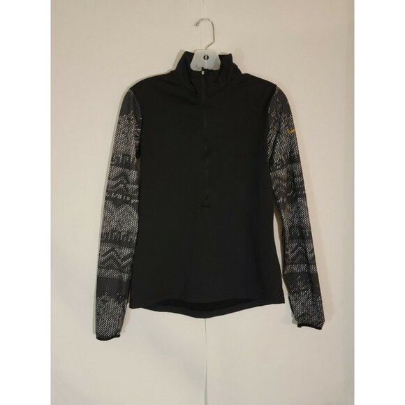 Nike Pro Womens Dri Fit Black Half Zip Pullover Size M - Picture 8 of 8